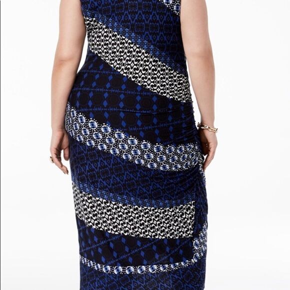 INC  plus Mix print ruched sleeveless dress 0X - Picture 2 of 6